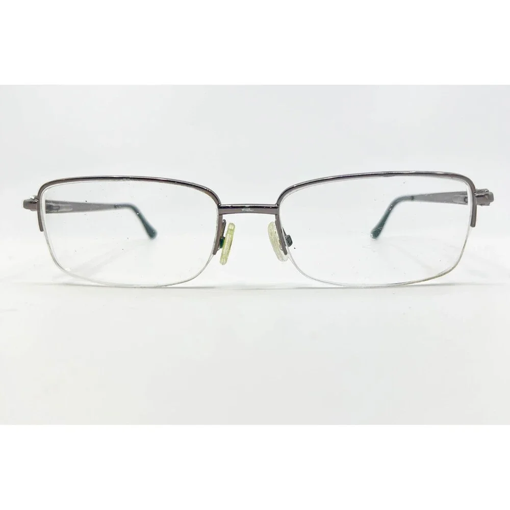 Manassas Eyeglasses Mens Brown Gunmetal Half Rim Rectangular 54-17-140 1144001